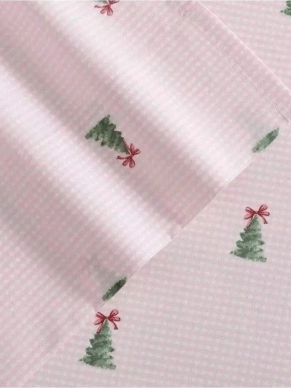 NEW Laura Ashley Pink Holiday Tree Print 4 PIECE FULL Sheet Set